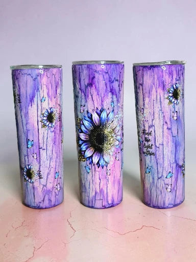 Purple Woodgrain Sunflower